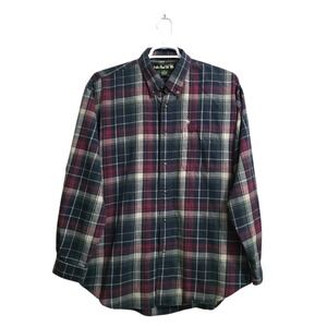 Knights of Round Table Vintage Plaid Flannel Casual Button Down Sz XL